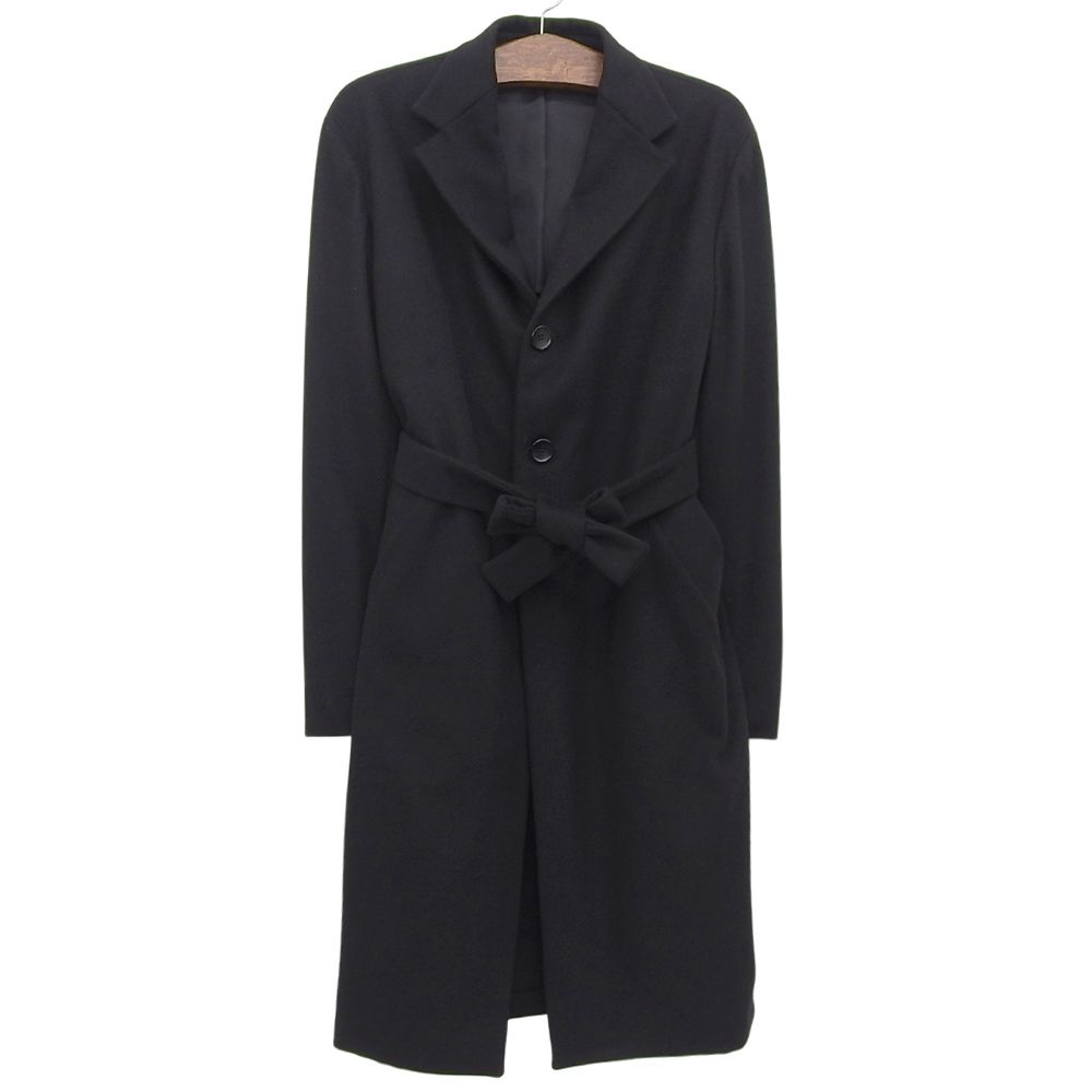 Finjack フィンジャック 美品 カシミヤ混チェスターコート メンズ 黒