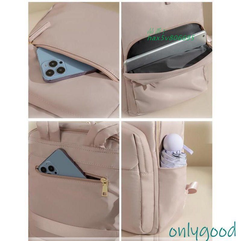 マリークヮントビジネスバッグ ベージュ 花のロゴ ゴールドジッパー