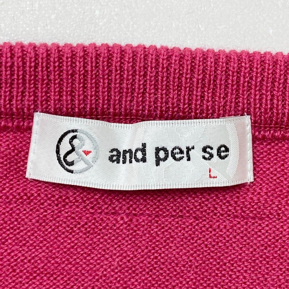 サイズ：L AND PER SE アンパスィ 2023年モデル ウール混 クルーネック ニットセーター 総柄 ピンク系 [240101378468]  ゴルフウェア レディース ストスト - メルカリ