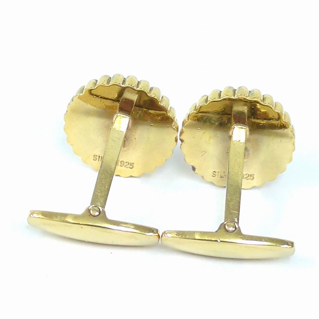 イヴサンローラン カフリンクス シルバー925 ネイビーブルー ゴールド