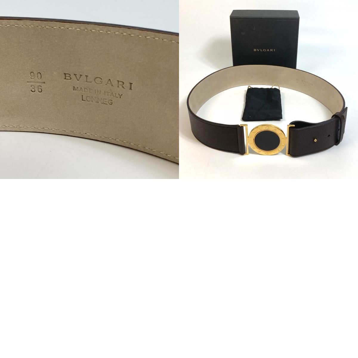 【美品】BVLGARI ベルト　ブルガリ　ダークブラウン ブルガリ メンズ レディース ブルガリ・ブルガリ ベルト ダーク