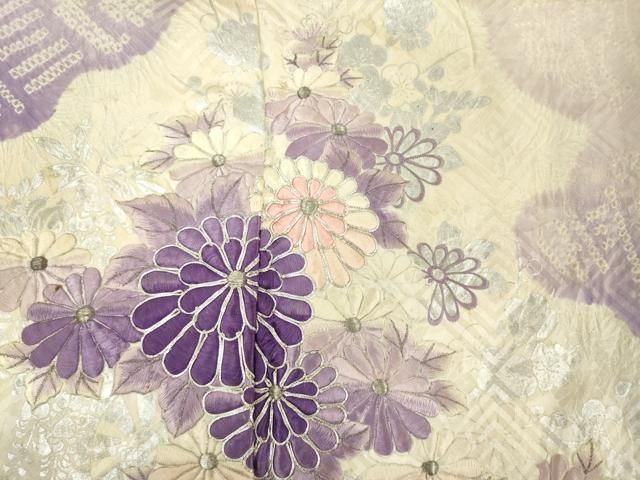 平和屋着物□豪華振袖 駒刺繍 絞り 花車文 銀彩 やまと誂製 正絹