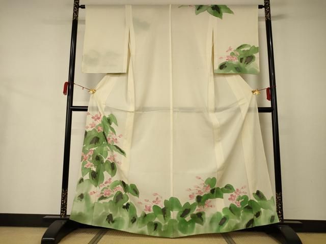 平和屋着物＊夏物 訪問着 絽 草花文 正絹 逸品 AAAX9847jd