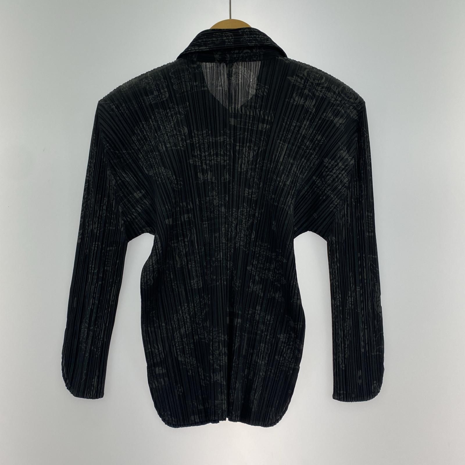 PLEATS PLEASE ISSEY MIYAKE◆長袖Tシャツ/3/ポリエステル/ブラウン/総柄/PP41-JK693 ISSEY MIYAKE イッセイミヤケ PLEATS PLEASE カットソー 総柄