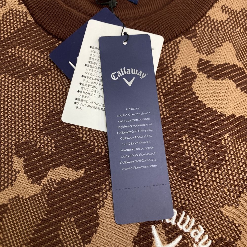サイズ：3L CALLAWAY キャロウェイ  ニットセーター 迷彩 カモフラ柄 ブラウン系 [240101484687] ゴルフウェア メンズ ストスト サイズ：3L CALLAWAY キャロウェイ ニットセーター 迷彩