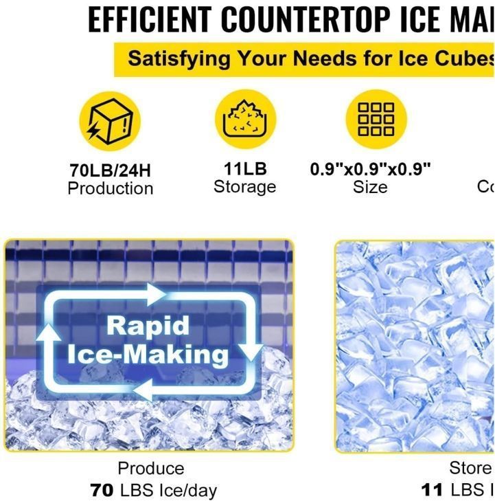 カウンタートップ自動内蔵キューブ製氷機