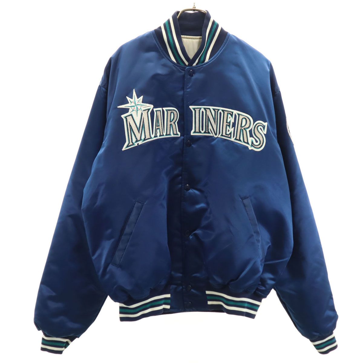 美品 STARTER Diamond COLLECTION ダイアモンドコレクション バイ スターター USA製 スタジャン XL ブルー メンズ 古着