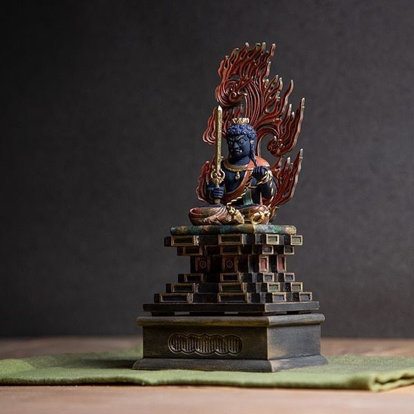 不動明王 酉年の守護本尊 身丈2寸 古美彩色仕上げ 仏像