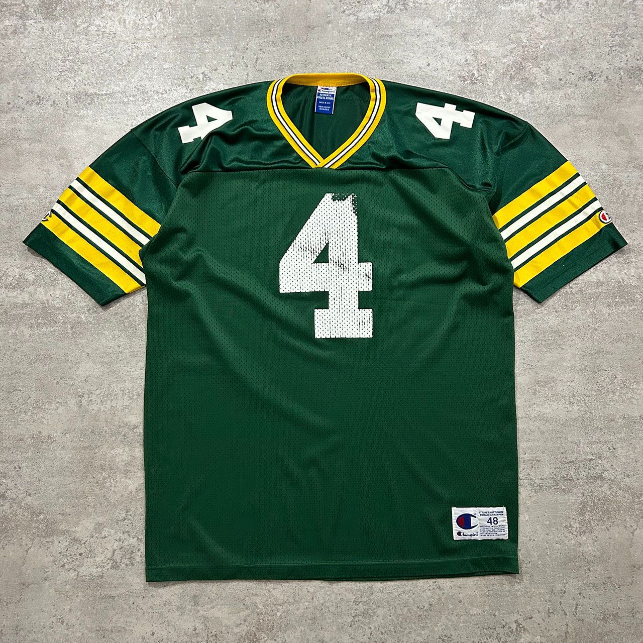 グリーンベイ・パッガーズ　アメフトシャツ　ゲームシャツ　ブレット・ファーヴ 90s NFL チャンピオン グリーン ベイ パッカーズ ブレット