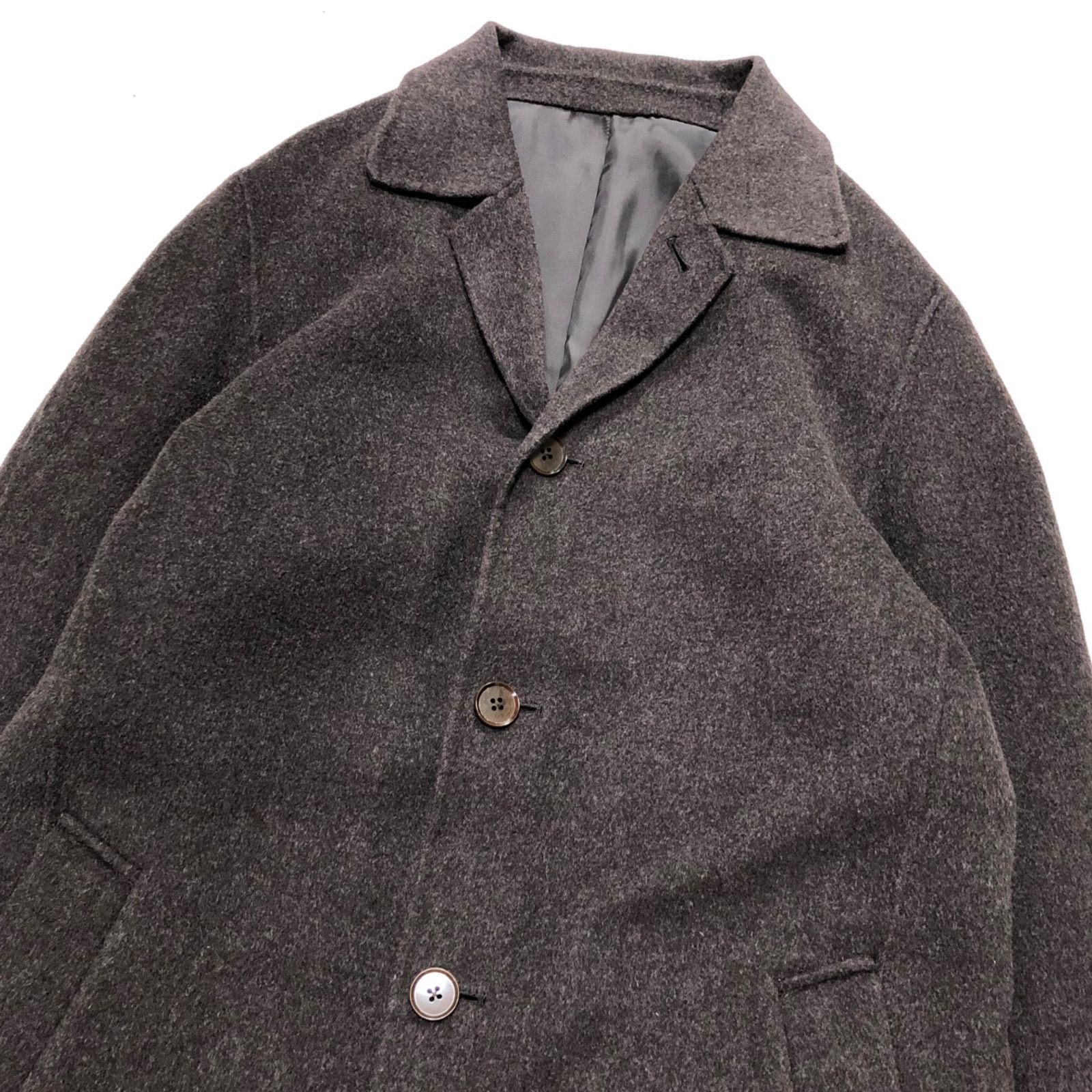 アーカイブ　イッセイミヤケ　ステンカラー　ロングコート ウール　メルトン　黒 アーカイブ イッセイミヤケ ステンカラー ロングコート ウール