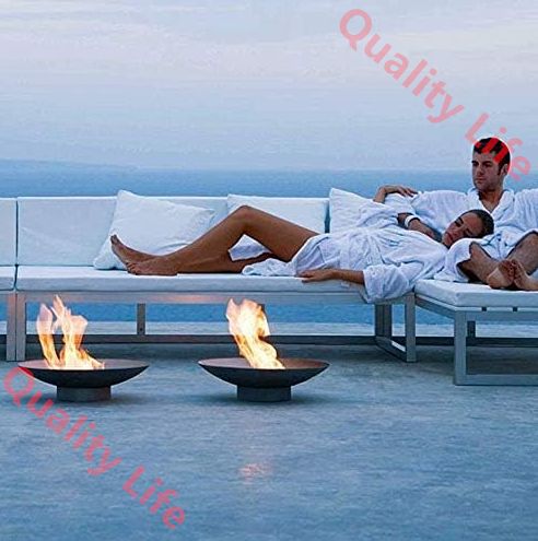 ファイヤーピット 大型屋外ファイヤーピットボウル ヘビーデューティパティオファイヤーピット 巨大なガーデンファイヤーボウル 鋳鉄ラウンド焚き火薪 キャンプ 屋外用 スチール 100cm