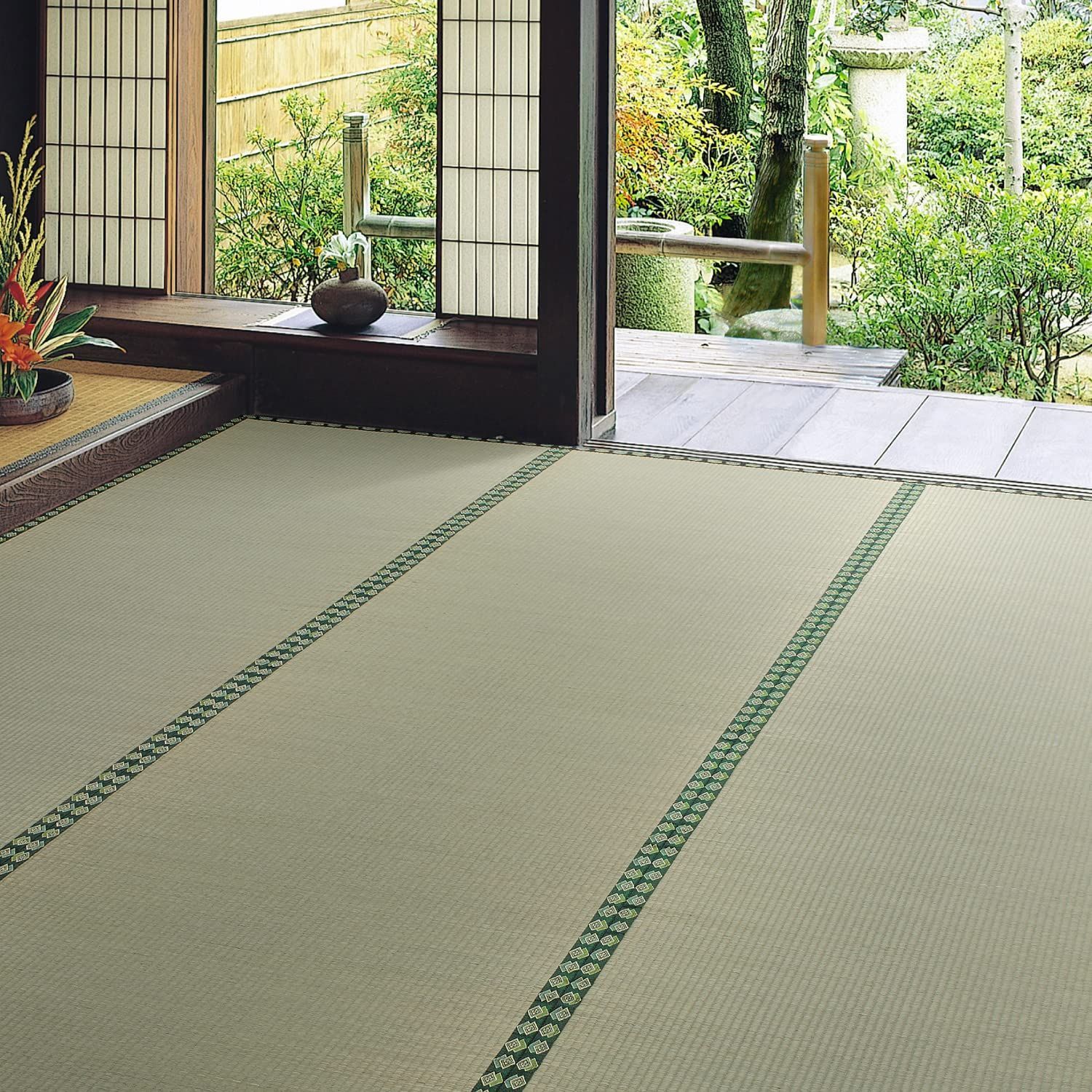 1畳_江戸間 萩原 い草 上敷き 江戸間1畳 柳川 い草カーペット 引目織 綿々ダブル 経糸2倍 長持ち 丈夫