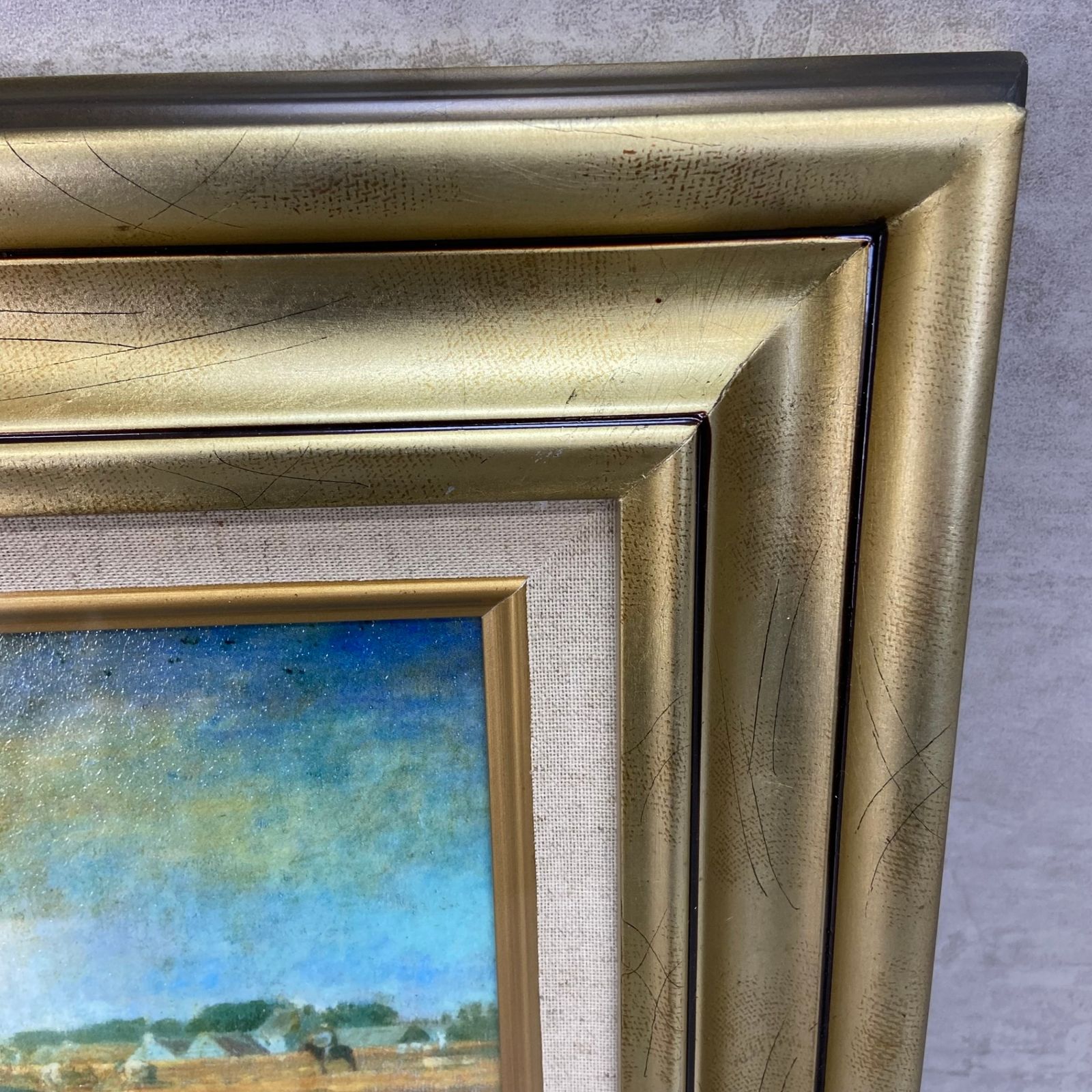 ジャン=フランソワ・ミレー　「落穂拾い」　名画　複製絵画　高級額装　（特大） ジャン=フランソワ・ミレー 「落穂拾い」 名画 複製絵画 高級