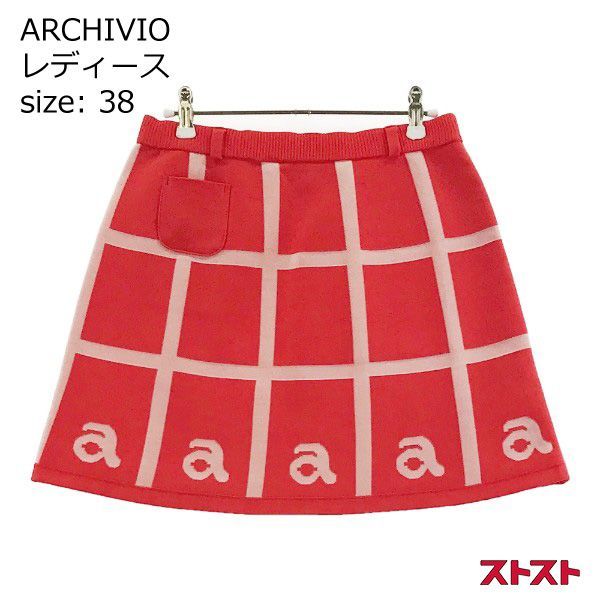 アルチビオ ニットスカート 38サイズ ARCHIVIO アルチビオ ニットスカート ロゴ レッド系 38 [240001811527