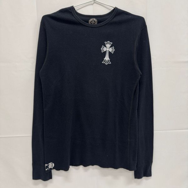 CHROME HEARTS|クロムハーツ CH ダブルクロス スクロールロゴ 長袖Tシャツ|L