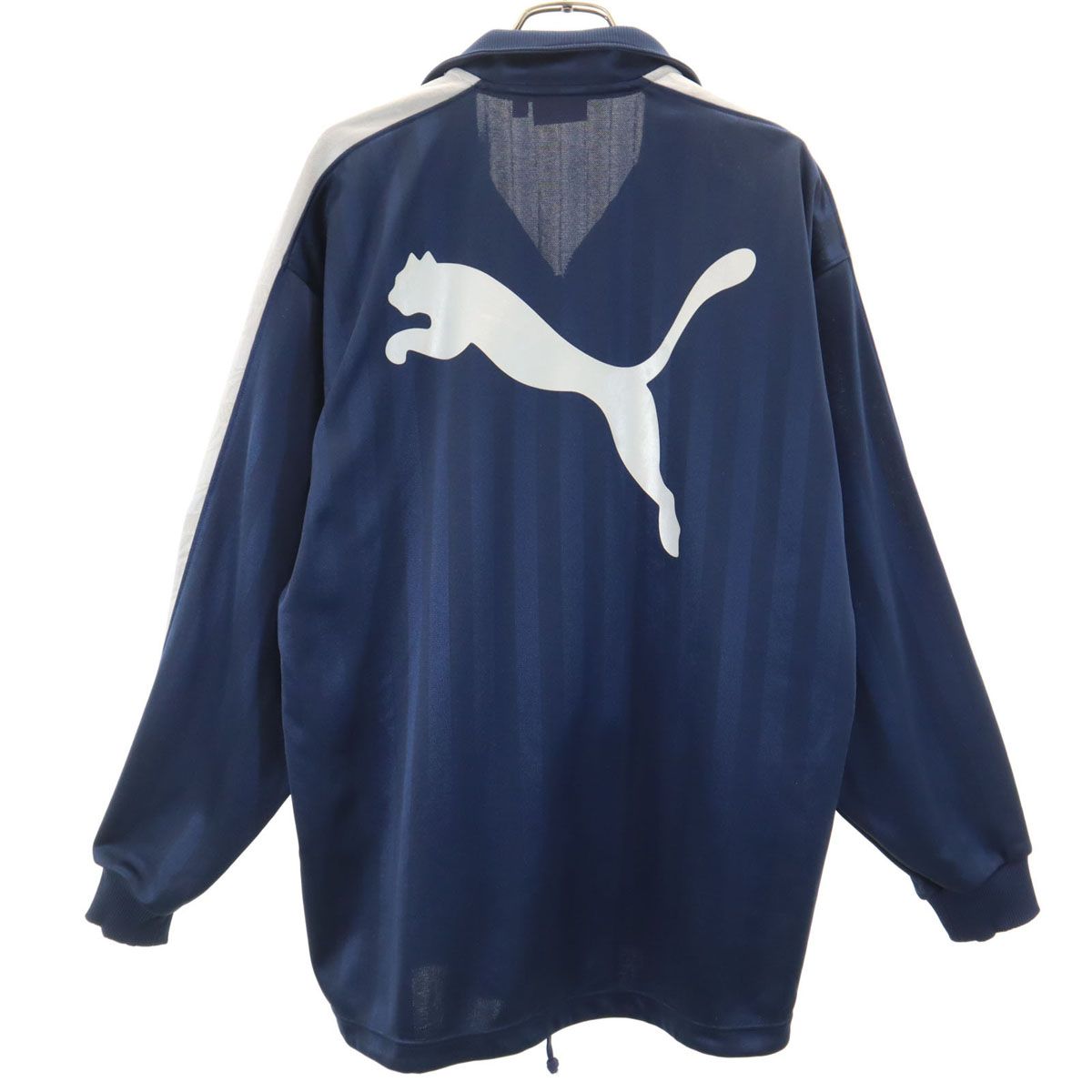 PUMA プーマ ネイビー 紺 トラックジャケット ジャージ 定番 M PUMA プーマ 日本製 ストライプ柄 トラックジャケット S-M