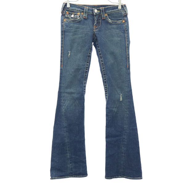 トゥルーレリジョン ブーツカット デニムパンツ w24 ブルー TRUE