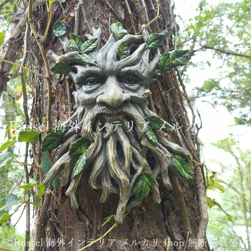 ガーデンオブジェ 木の精霊 樹脂 精霊 ガーデンオーナメント 壁掛け 庭 ファンタジー ガーデニング 雑貨 ガーデン雑貨 ガーデンインテリア ガーデン インテリア 庭の装飾 お洒落 おしゃれ 8-14