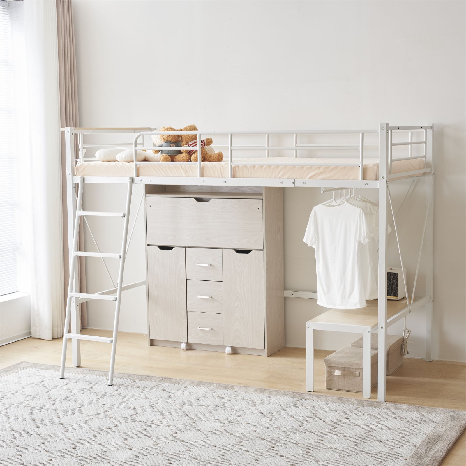 ロフトベッド シングル コンセント付き はしご ミドルタイプ 高さ150cm ロフトベッド シングル コンセント付き はしご ミドルタイプ 高さ150cm