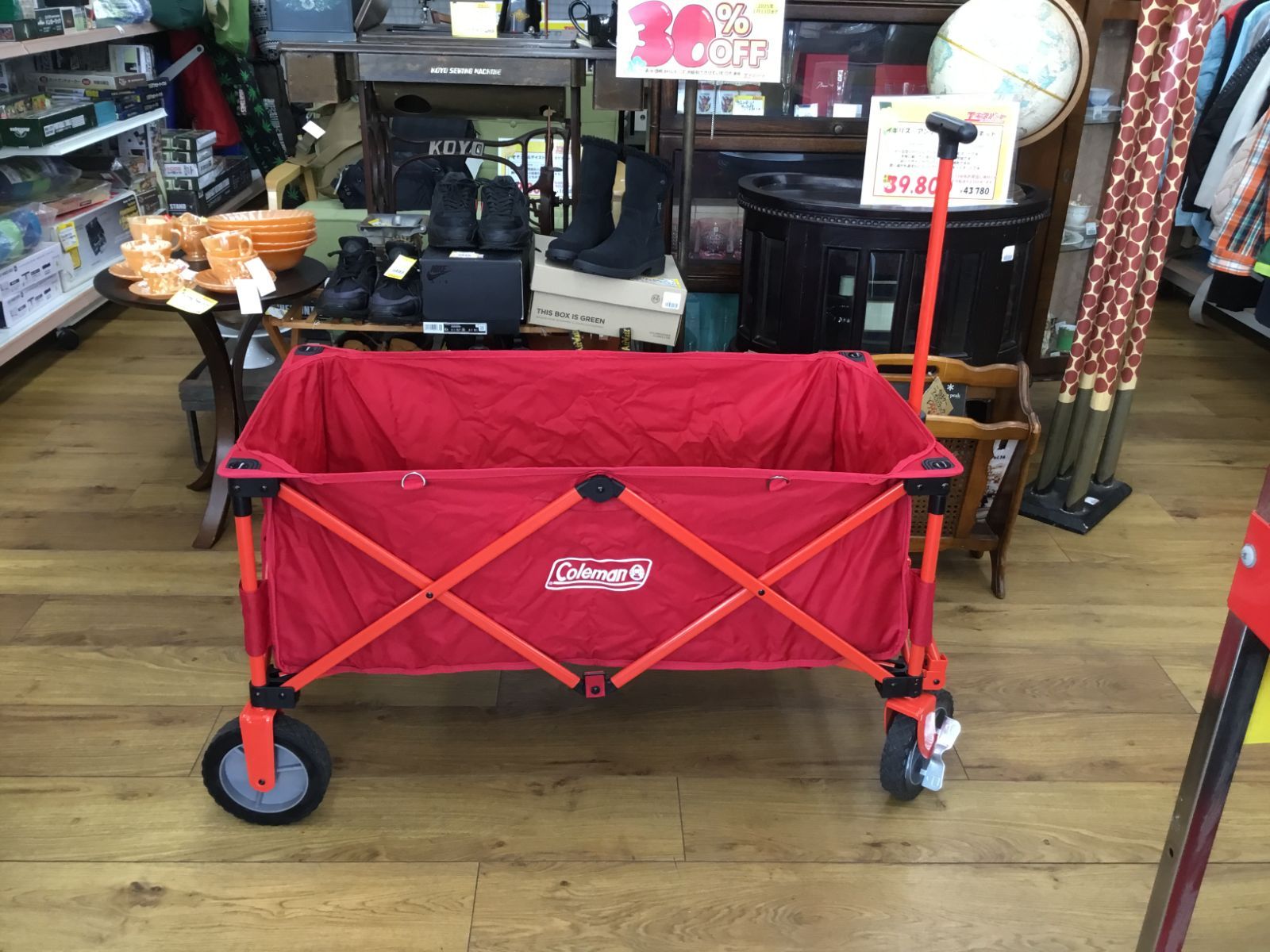 コールマン Coleman キャリーワゴン キャリーカート アウトドアワゴン 赤 エキスパート藤沢辻堂店