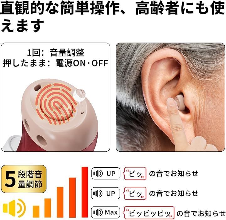 集音器 高齢者 しゅうおんき　2025年革新型・4段階音量調整・簡単操作 Amazon.co.jp: 集音器 高齢者 しゅうおんき【2025年革新型・4