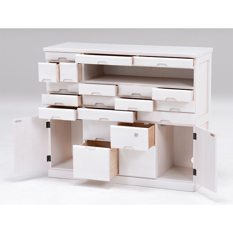 FAX台(ナチュラル) MFX-6231NA カギ付き キャビネット 木製