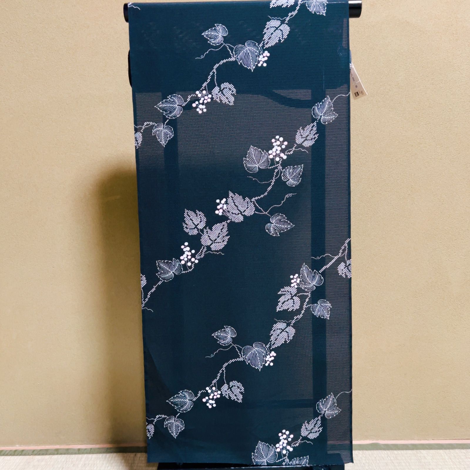 D191 夏着物　小紋　葡萄　蔦　紫　絽　正絹　極美品 KIMONOMACHI （Prices down2）浴衣 レディース セット 「紫色