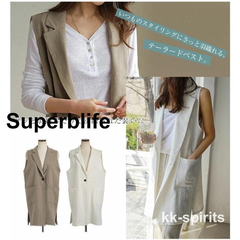 トップス ロングベスト