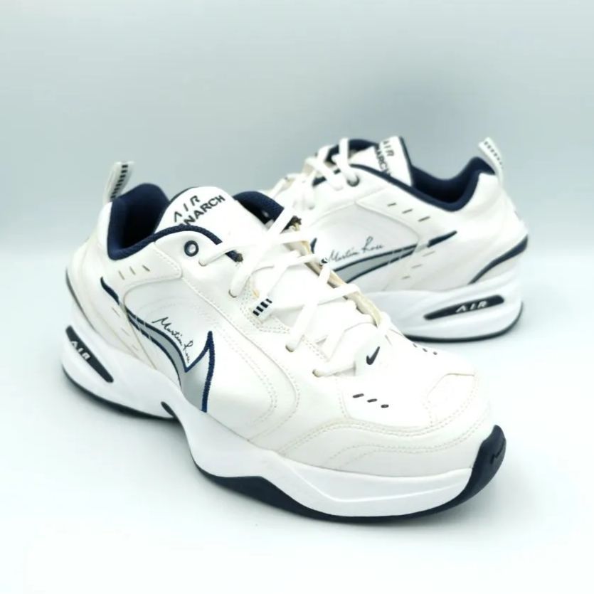 NIKE AIR MONARCH IV MARTINE ROSE WHITE NAVY ナイキ エア モナーク 4 マーティン ローズ ホワイト  ネイビー 白 銀 紺 26cm AT3147 100 - メルカリ