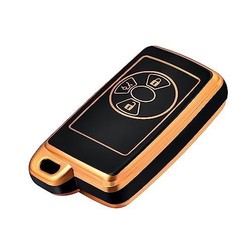 Gold Black OFFCURVE トヨタ用 スマート キーケース キーカバー 5ボタン 耐衝撃 スクラッチ防止 キーホルダー オシャレ 手触りいい 高級 電波障害なし リモコンキー ケース 車用 TPU素材