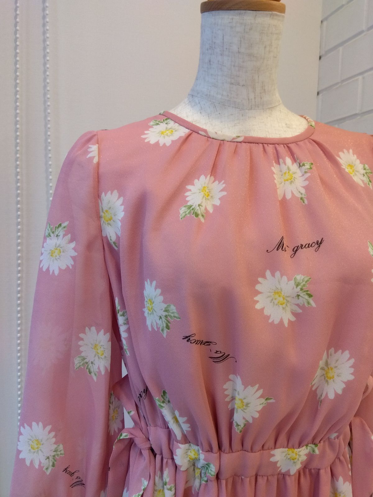 M'S GRACY】エムズグレイシー 花柄 ワンピース 36サイズ 日本製 M08