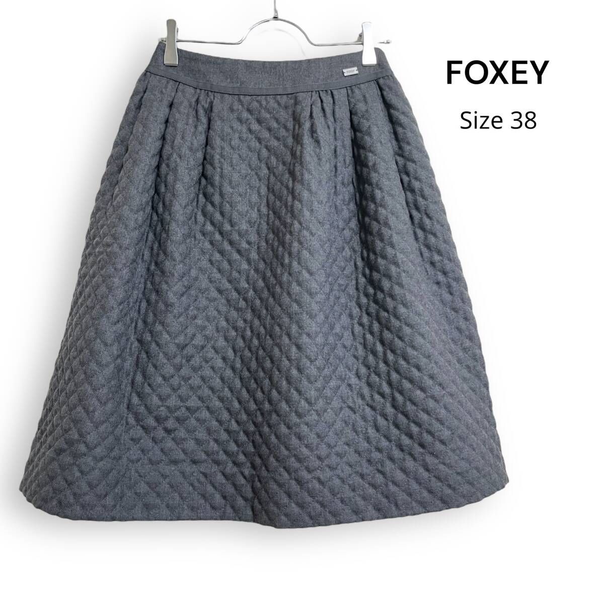 R2516| FOXEY フォクシー ウール キルディング スカート 38