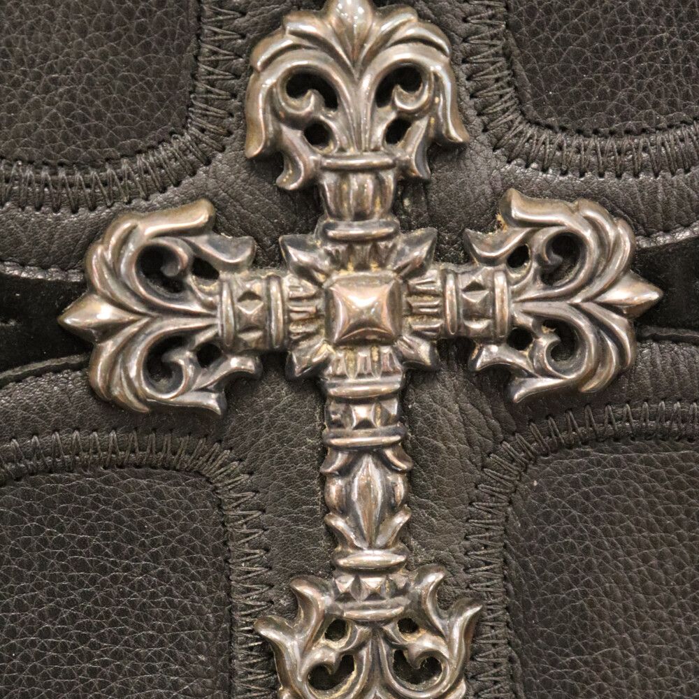 ☆最安値 レア クロムハーツ 6ボタン ダガージップ レザー ベストラージクロス ☆CHROME HEARTS 6ボタン ダガージップ レザー ベストラージ