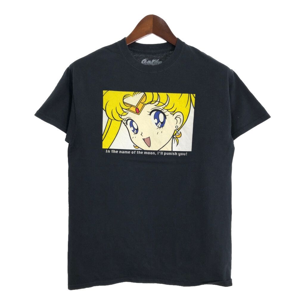 美少女戦士セーラームーン Ｔシャツ アニメ キャラクター ブラック メンズ M 古着 U1631