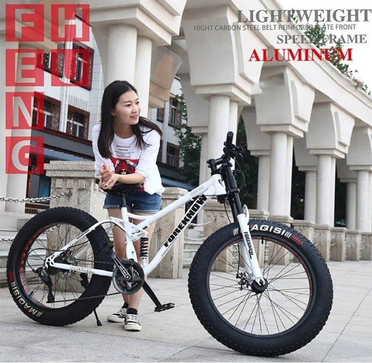 26インチMTBトップファットタイヤ自転車、スノーバイク、21段変速 Amazon | 自転車26インチMTBトップ、ファットホイールバイク