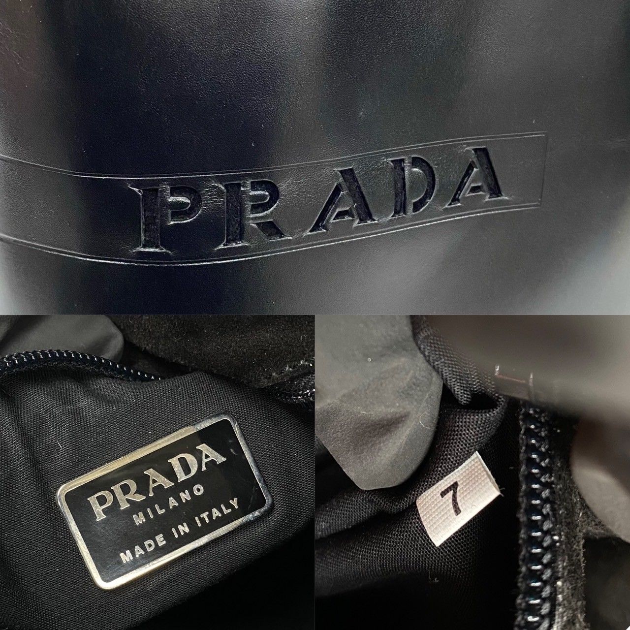 極 美品 保存袋付き 希少品 PRADA プラダ パンチング ロゴ