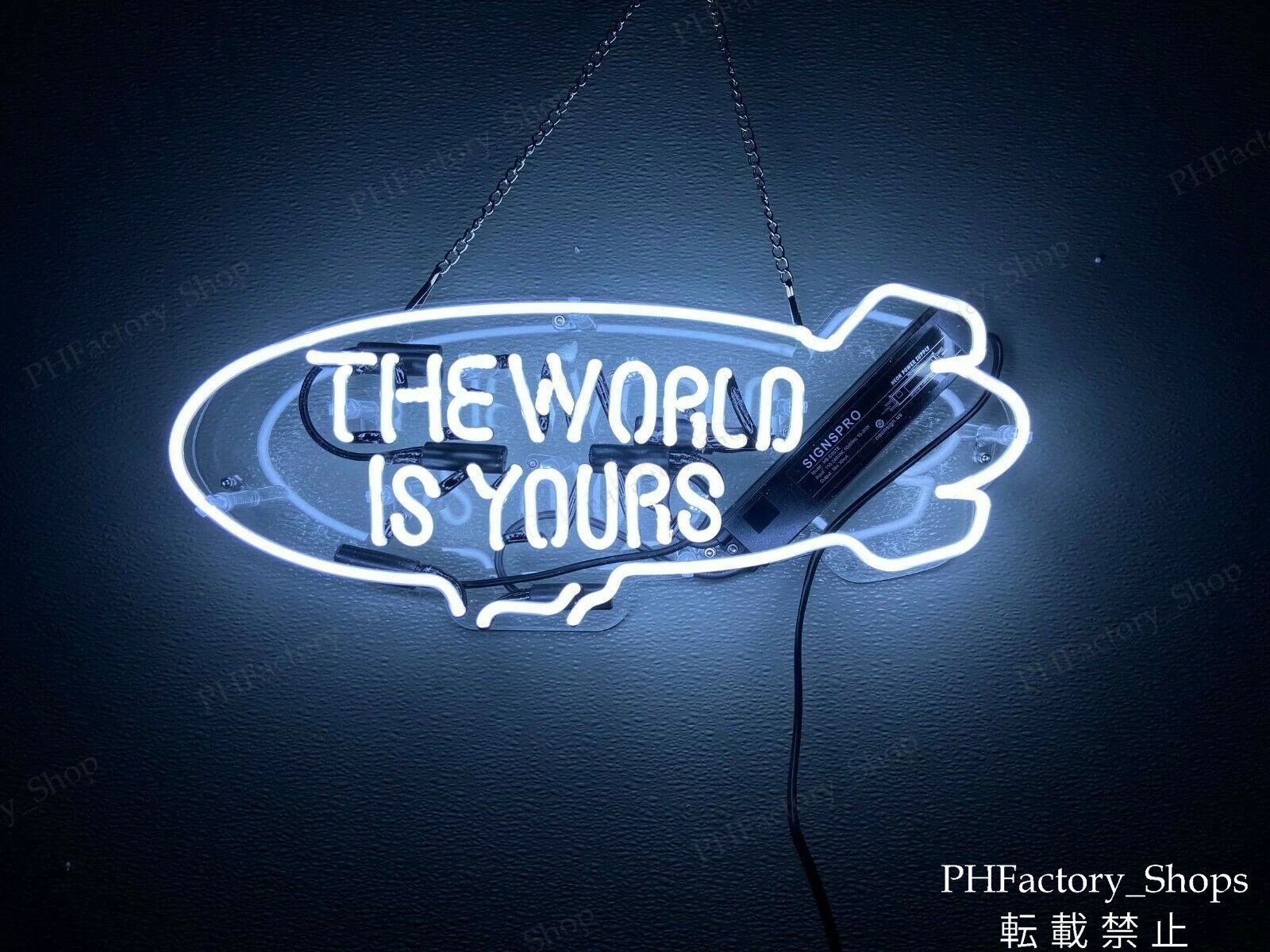 The World Is Yours ネオン管 ネオンライト ネオンサイン ビール バー パブ インテリア 壁装飾 室内装飾 照明 店舗装飾 43x18cm A273