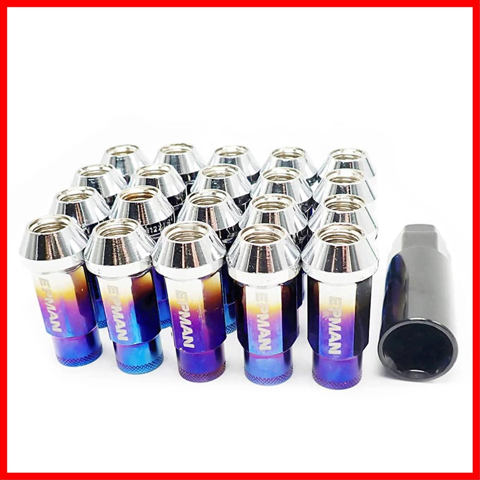 在庫処分】ホイールナット M12×P1.5 チタンブルー 24個 ソケット付属  