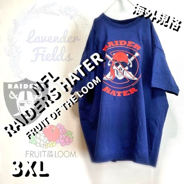 NFLレイダースTシャツRAIDERSスカルビッグプリントアメフト3XL.古着