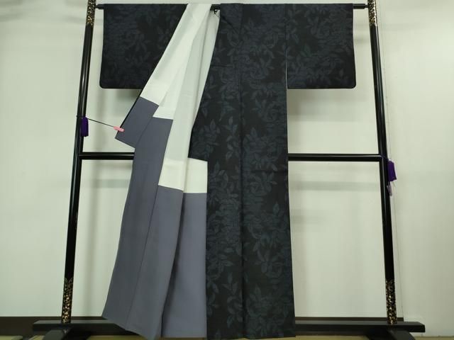 平和屋着物□極上 本場結城紬 重要無形文化 奥順謹製 80亀甲 草花文  