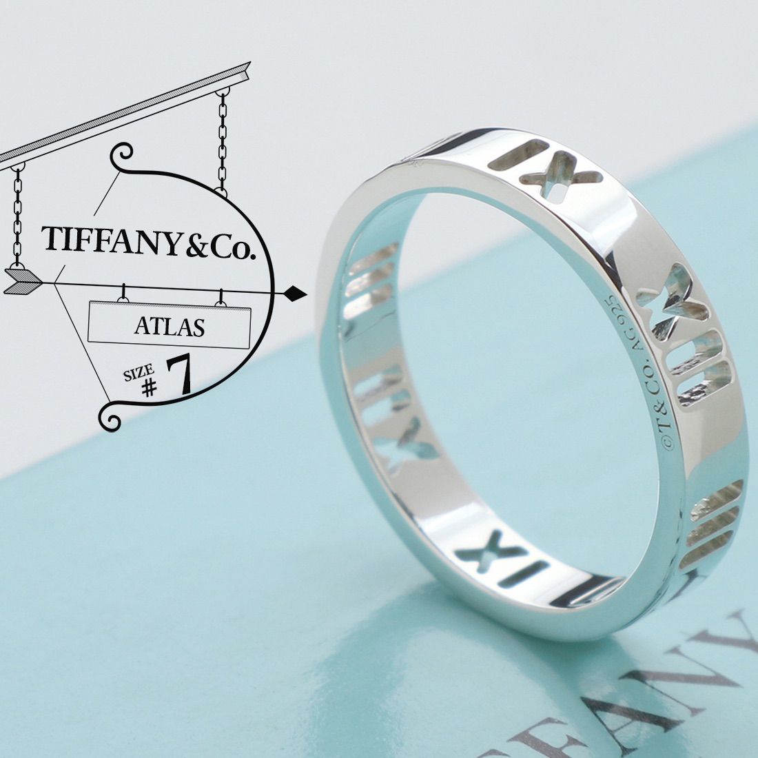 TIFFANY&Co. ティファニー アトラスオープン リング 指輪 7.5号