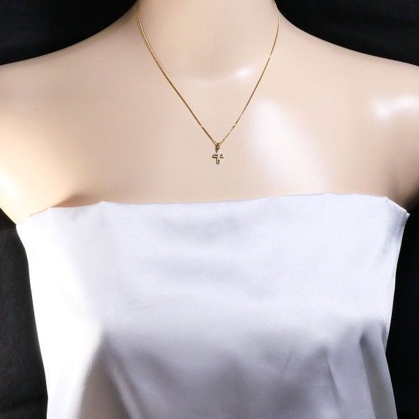 K18YG ネックレス necklace ダイヤ 総重量約2.5g 約40cm - メルカリ