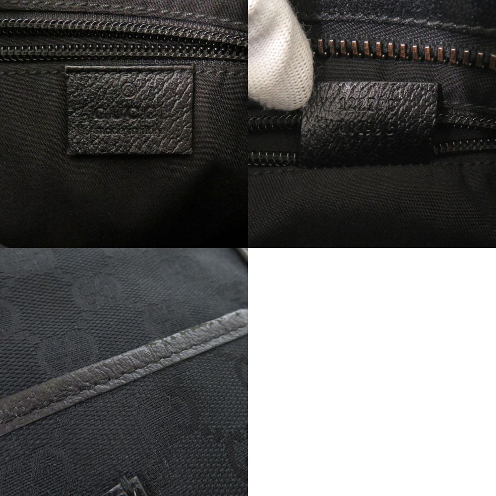 Sarinco様【美品】GUCCI　グッチ　ヴィンテージ　レザー　ブラック 美品 グッチ 122793 GGキャンバス レザー ブラック ショルダー