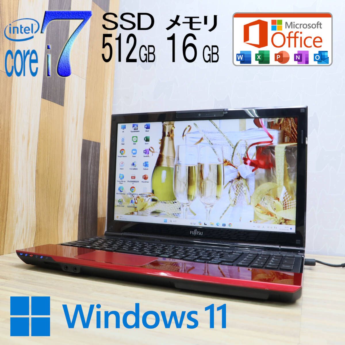 ☆中古PC 最上級4コアi7！新品SSD512GB メモリ16GB☆A45K Core i7 