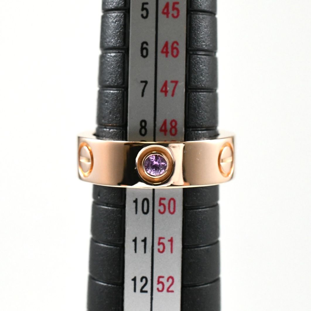 カルティエ ラブリング Au750 ピンクサファイア 10.5号 Cartier カルティエ ラブリング 1Pサファイア K18PG ピンク