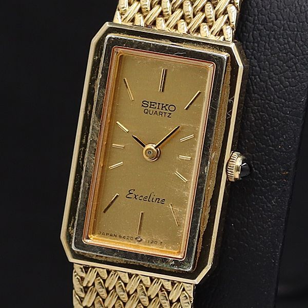 最新作，お得】 SEIKO セイコー エクセリーヌ ゴールド文字盤 スクエア