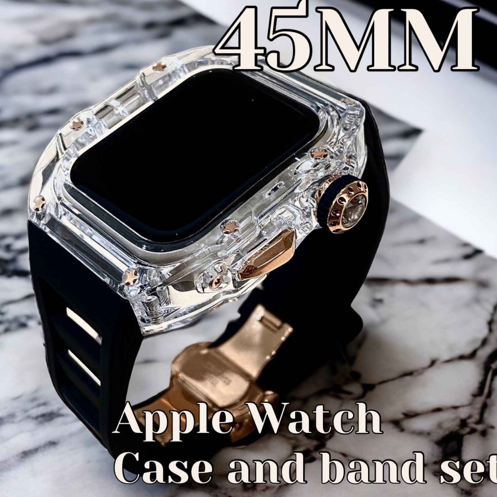 45㎜高級AppleWatch アップルウォッチバンド ラバーベルトカバー