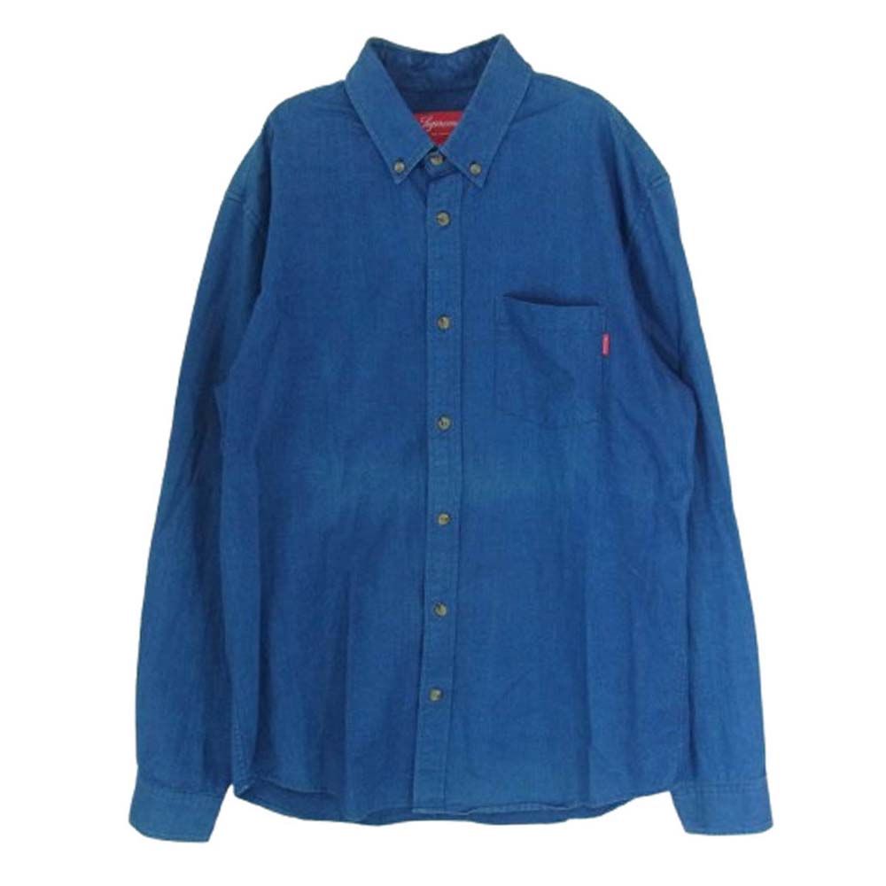 Supreme シュプリーム Denim Shirt BD ボタンダウン 長袖 デニムシャツ インディゴブルー系 M