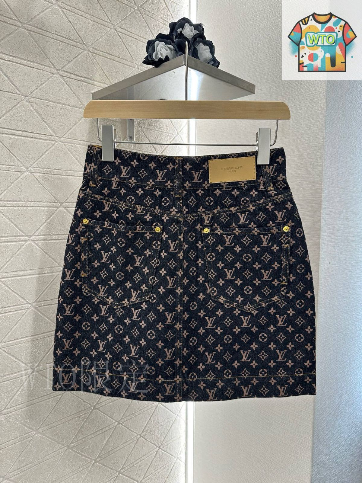Louis Vuitton デニムミニスカート　ロゴ　スカート　ヴィトン　美品 今日特価】Louis Vuitton 2025 New - Arrival Printed Denim