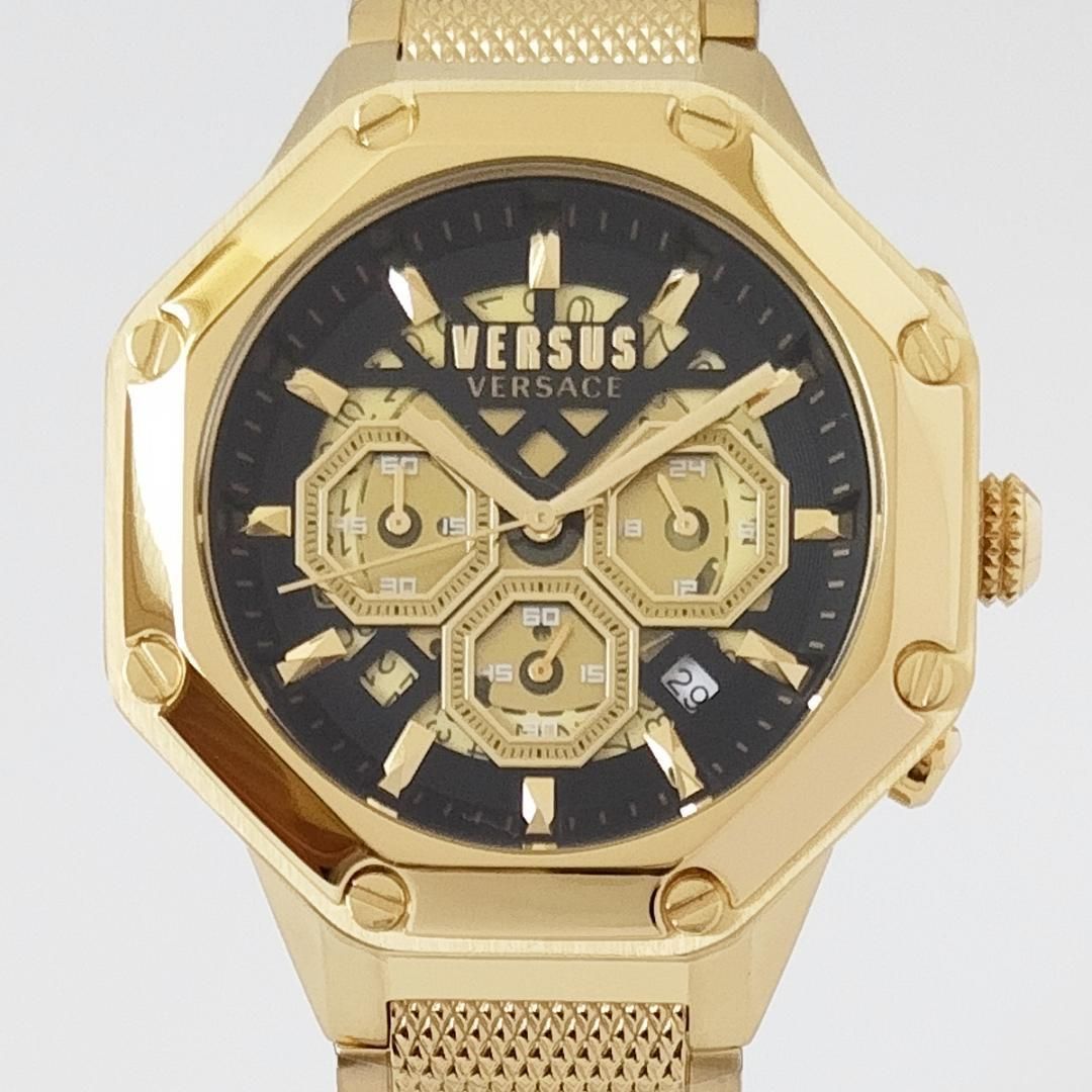 ゴールド/ブラック新品ヴェルサス・ヴェルサーチ メンズ腕時計 ...